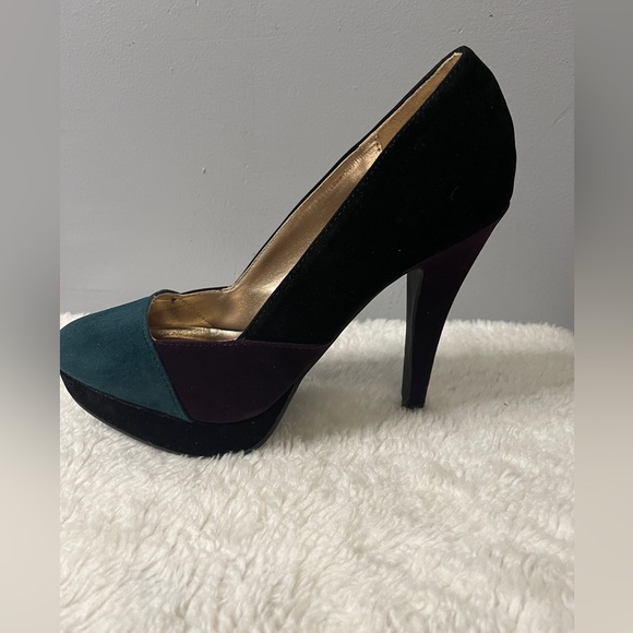 Multi coloured velvet heels - Picture 3 of 4